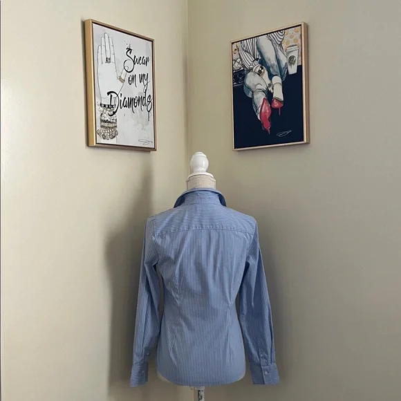 Banana Republic Light Blue Striped Shirt - Picture 9 of 15